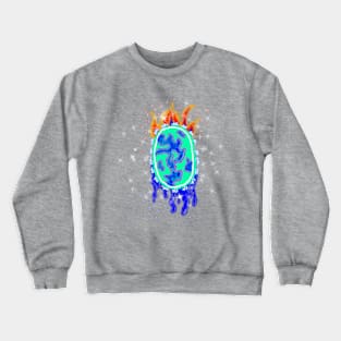 Fire and water global warming burning planet Crewneck Sweatshirt